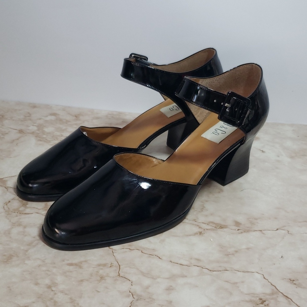 9 & Co. Elegant Black Patent Leather Women's Mary Jane Heels Size 10 - Picture 5 of 7